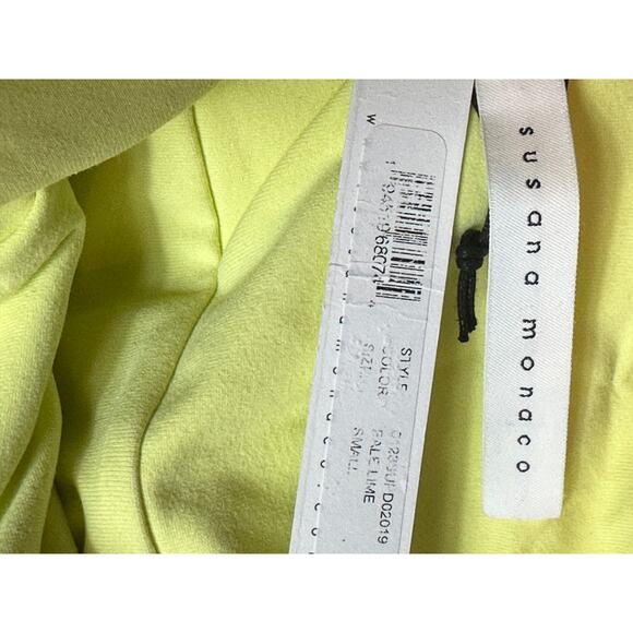 Susana Monaco Strapless High-Low Wired Midi Dress Pale Lime S - Picture 12 of 13